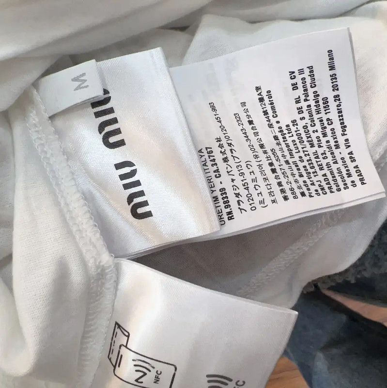 Miu Miu Miu Miu Women's White Cotton T-Shirt 0089 Size M / US 6-8 / IT 42-44 - 7 Thumbnail