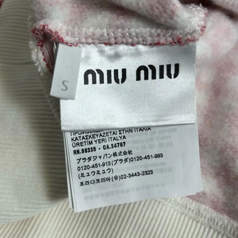 Miu Miu Miu Miu Red Checkered Cotton Sweatshirt 0089 Size S / US 4 / IT 40 - 3 Thumbnail