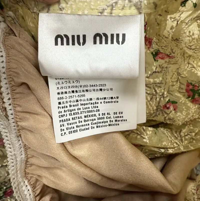Miu Miu Miu Miu Yellow Silk Women’s Skirt 0089 Size 22" - 4 Thumbnail