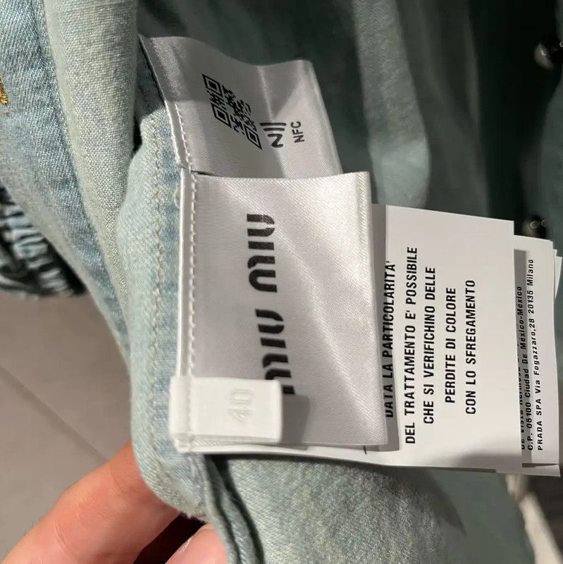 Miu Miu Miu Miu Summer Blue Cotton Blend Short Sleeve Shirt 0089 Size S / US 4 / IT 40 - 6 Thumbnail