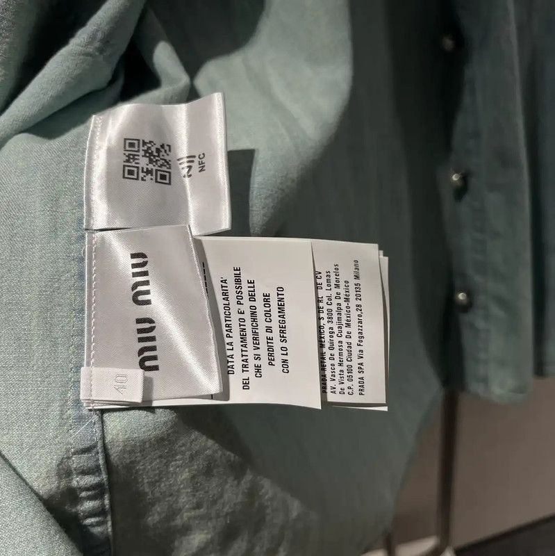 Miu Miu Miu Miu Summer Blue Cotton Blend Short Sleeve Shirt 0089 Size S / US 4 / IT 40 - 5 Thumbnail