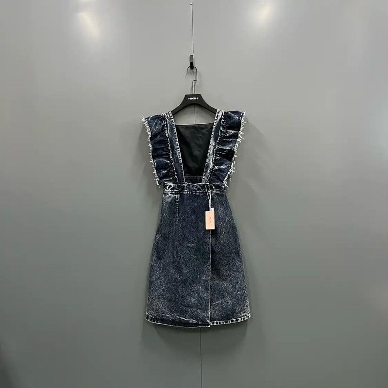 Miu Miu Miu Miu Summer Blue Cotton Long Dress 0089 Size ONE SIZE - 2 Thumbnail