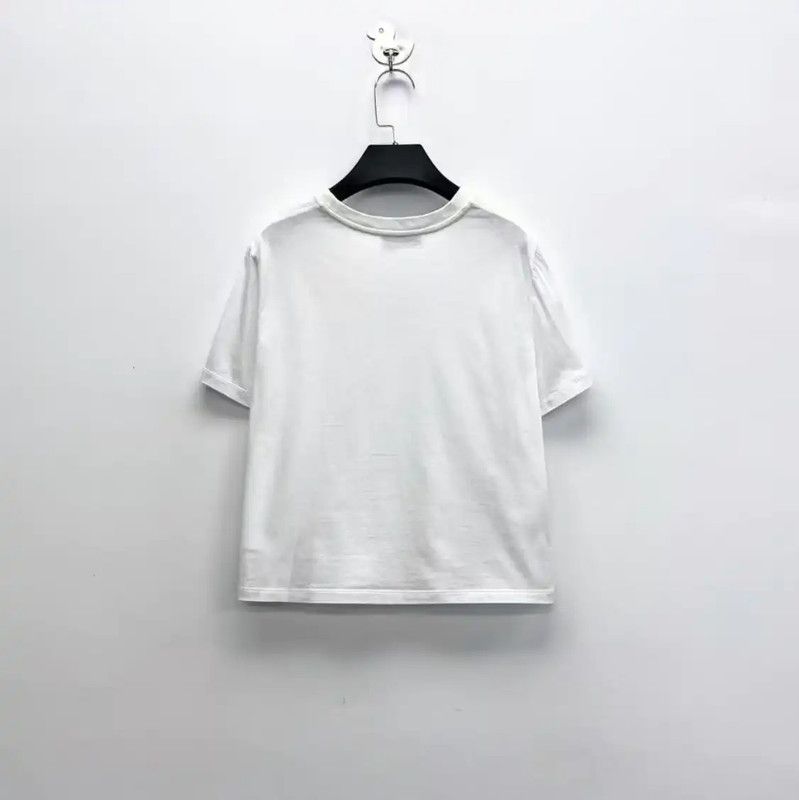 Miu Miu Miu Miu White Cotton Logo Cropped T-shirt 0089 Size M / US 6-8 / IT 42-44 - 2 Thumbnail