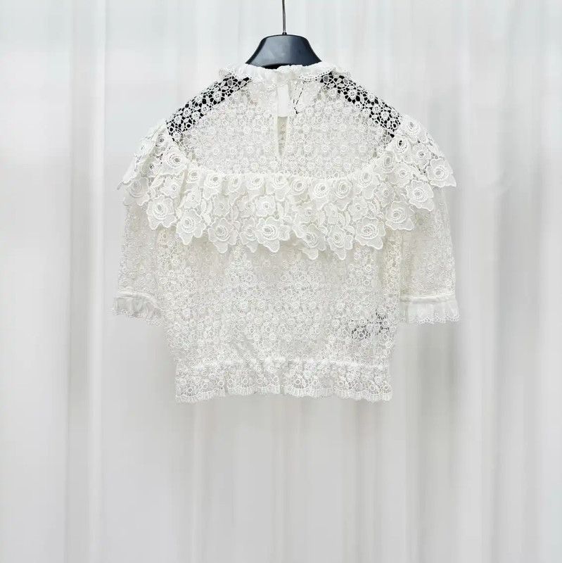 Miu Miu Miu Miu Summer White Silk Blend Short Sleeve T-Shirt 0089 Size S / US 4 / IT 40 - 2 Thumbnail