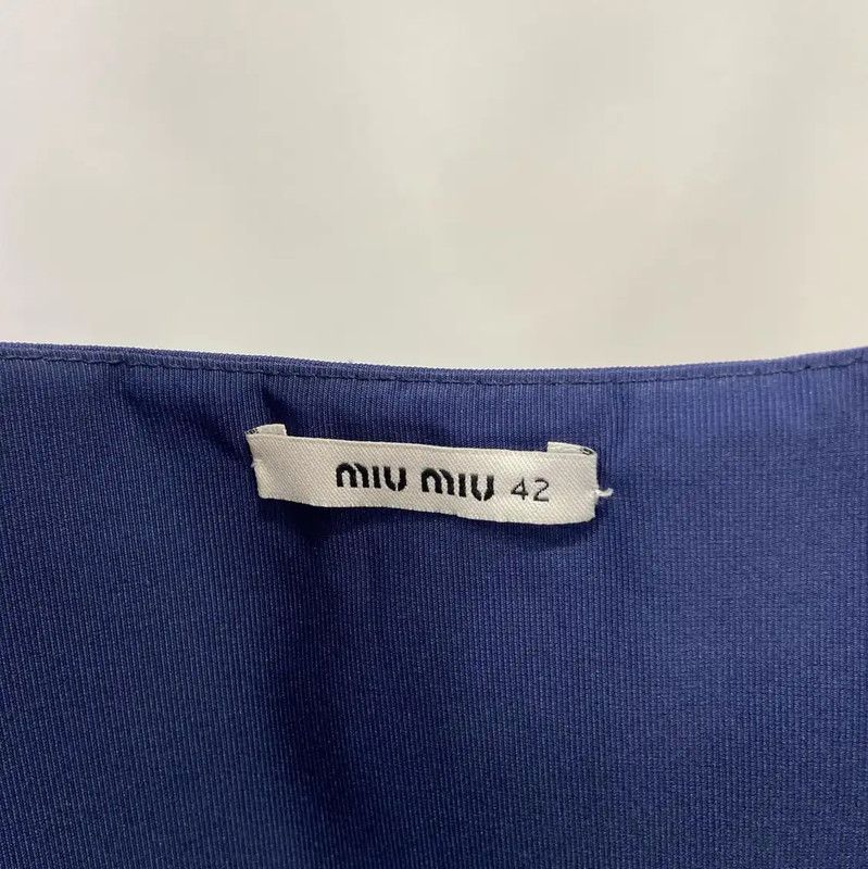 Miu Miu Miu Miu Blue Sleeveless Midi Dress for Women 0089 Size M / US 6-8 / IT 42-44 - 4 Thumbnail