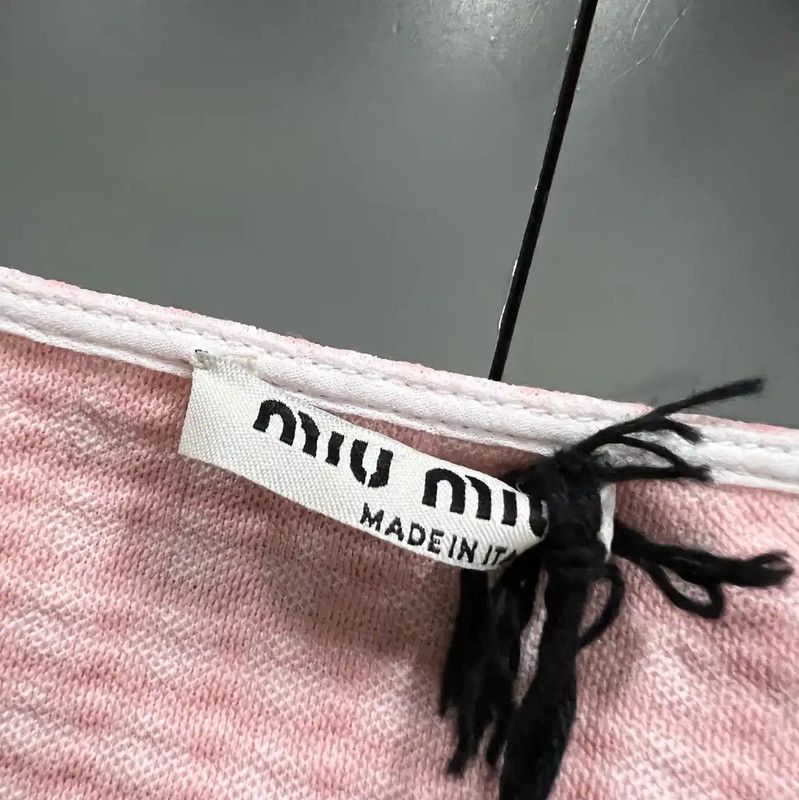 Miu Miu Miu Miu Pink Cropped Short Sleeve T-Shirt 0089 Size ONE SIZE - 2 Thumbnail