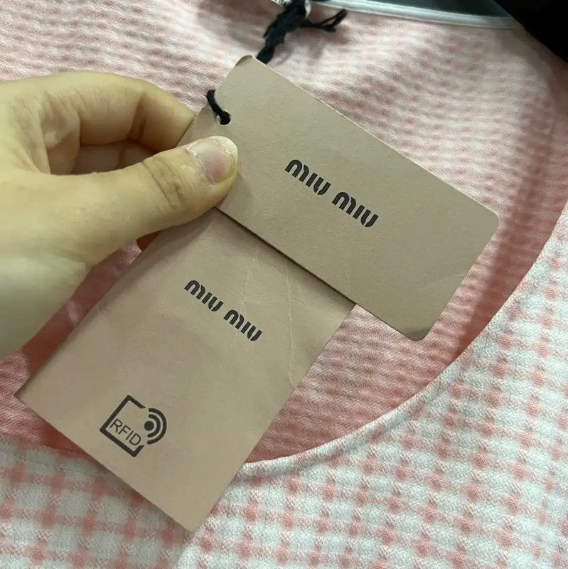 Miu Miu Miu Miu Pink Cropped Short Sleeve T-Shirt 0089 Size ONE SIZE - 3 Thumbnail