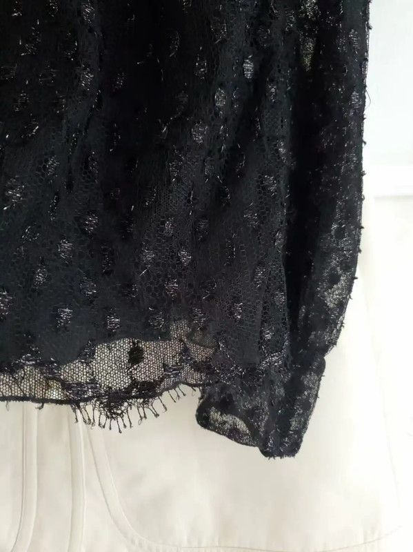 Miu Miu Miu Miu Black Dotted Long Sleeve Shirt 0089 Size M / US 6-8 / IT 42-44 - 5 Thumbnail
