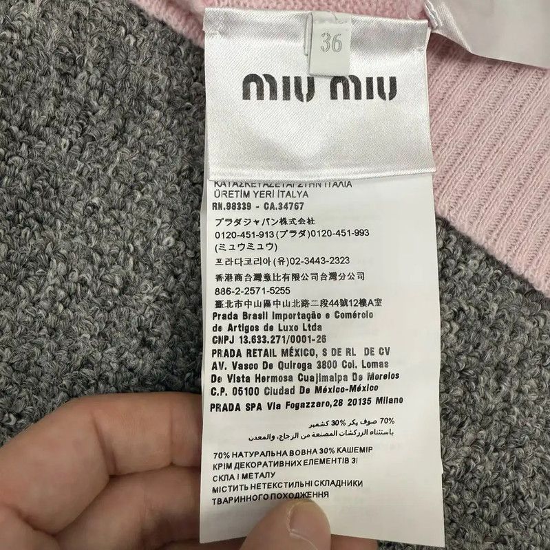 Miu Miu Miu Miu Pink Knit Cardigan with Embellishments 0089 Size S / US 4 / IT 40 - 4 Thumbnail