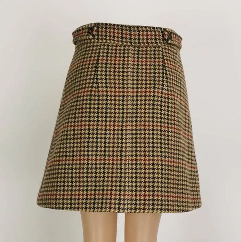 Miu Miu Miu Miu Women's Color-Block Wool Embroidered Skirt 0089 Size 23" - 3 Thumbnail