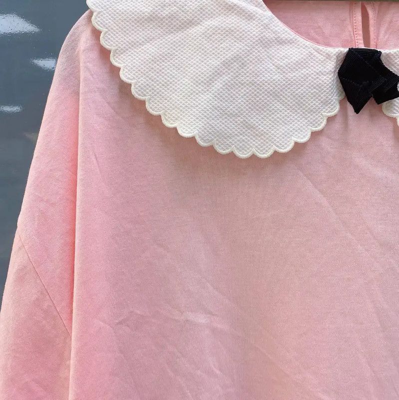 Miu Miu Miu Miu Pink Cotton Tee with Peter Pan Collar 0089 Size L / US 10 / IT 46 - 4 Thumbnail