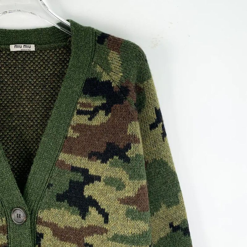 Miu Miu Miu Miu Military Green Cotton Cardigan 0089 Size M / US 6-8 / IT 42-44 - 3 Thumbnail