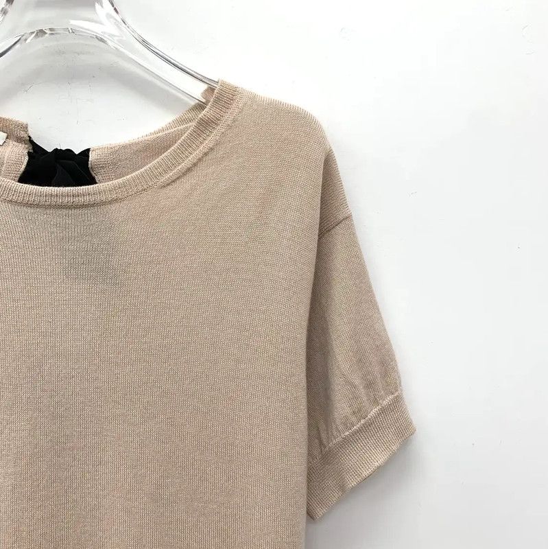 Miu Miu Miu Miu Beige Wool Women's T-Shirt 0089 Size M / US 6-8 / IT 42-44 - 3 Thumbnail