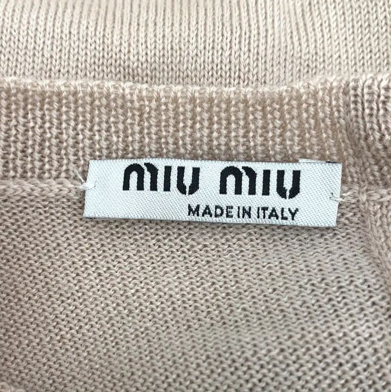 Miu Miu Miu Miu Beige Wool Women's T-Shirt 0089 Size M / US 6-8 / IT 42-44 - 5 Thumbnail