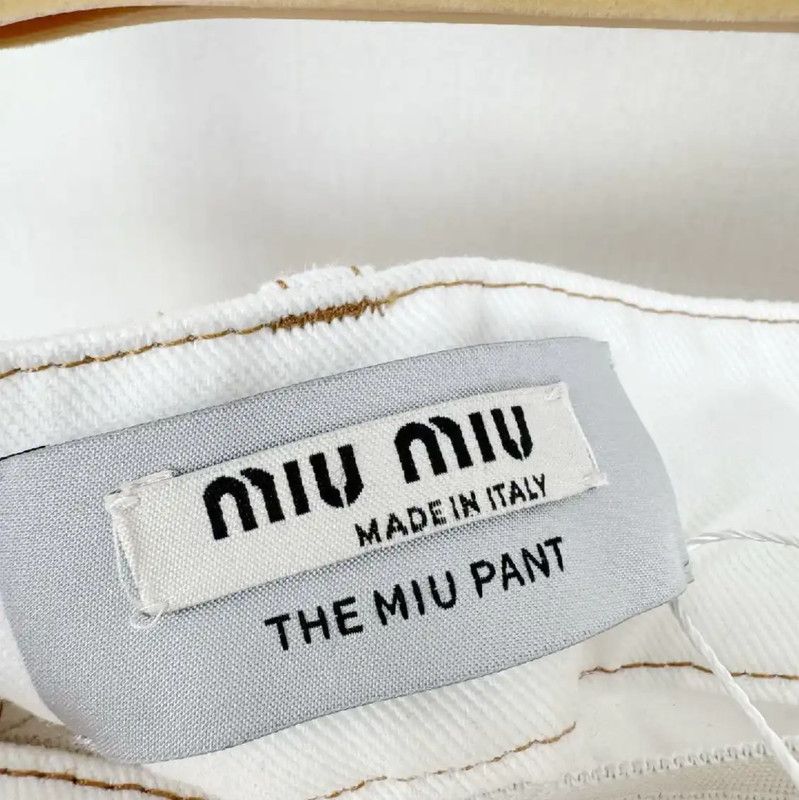Miu Miu Miu Miu White Cotton Women's Shorts 0089 Size 23" - 4 Thumbnail