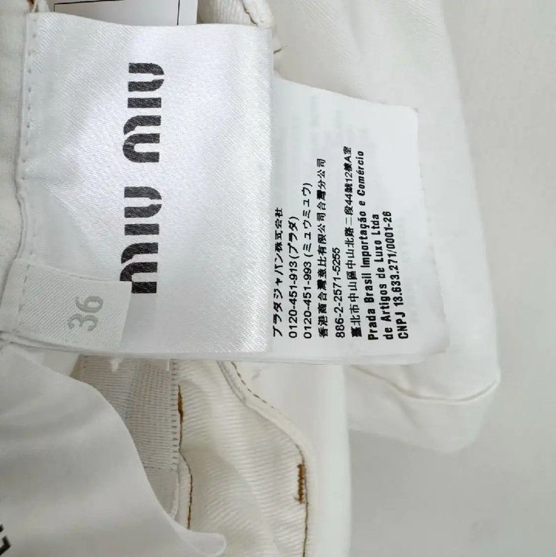 Miu Miu Miu Miu White Cotton Women's Shorts 0089 Size 23" - 6 Thumbnail