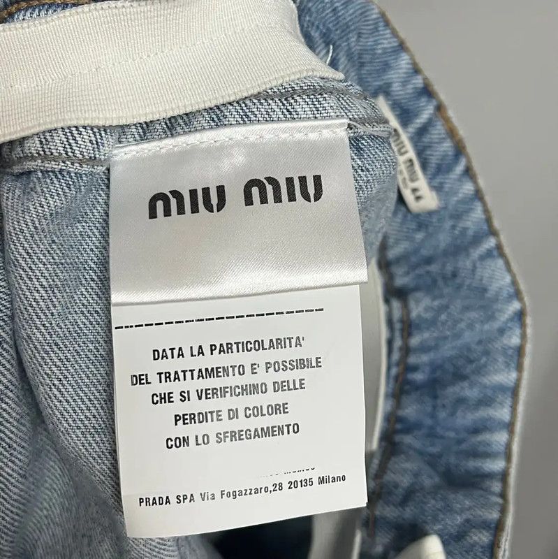 Miu Miu Miu Miu Light Blue Cotton Skirt 0089 Size 30" / US 8 / IT 44 - 4 Thumbnail