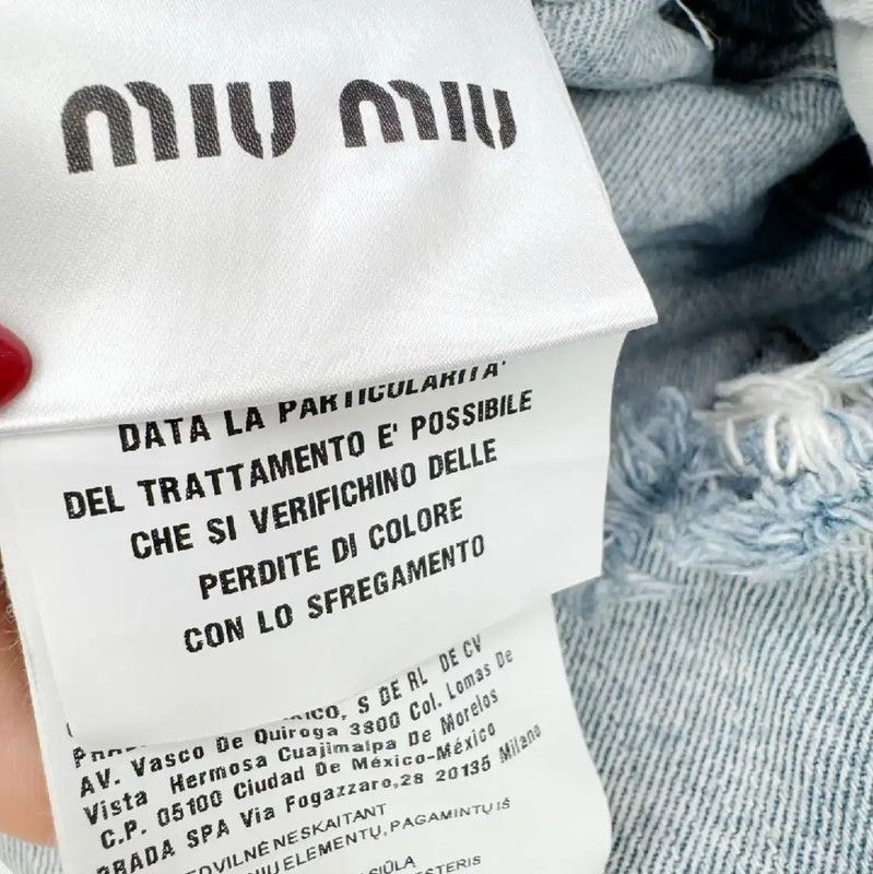 Miu Miu Miu Miu Light Blue Cotton Women's Shorts 0089 Size 23" - 6 Thumbnail