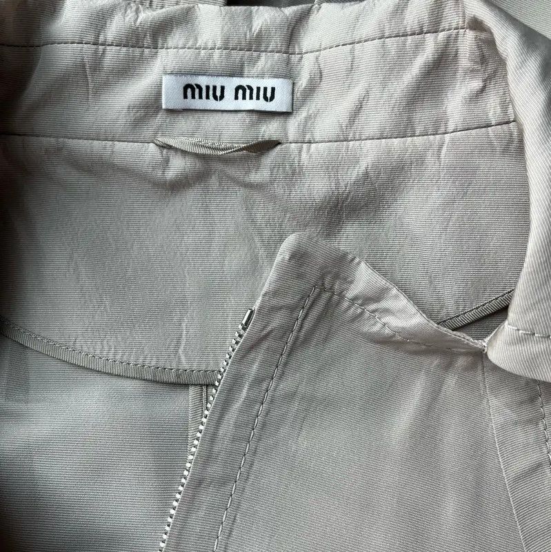 Miu Miu Miu Miu Khaki Cotton Women's Dress 0089 Size XS / US 0-2 / IT 36-38 - 3 Thumbnail