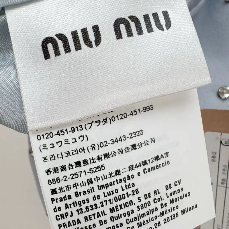 Miu Miu Miu Miu Light Blue Embellished Skirt for Women 0089 Size 23" - 6 Thumbnail