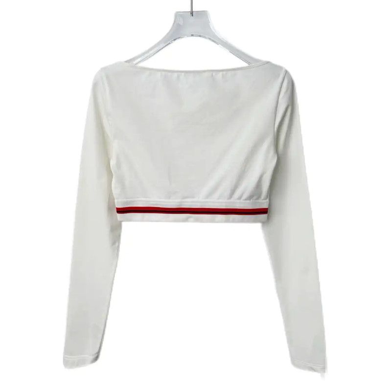 Miu Miu Miu Miu White Cotton Blend Cropped Sweatshirt 0089 Size S / US 4 / IT 40 - 2 Thumbnail