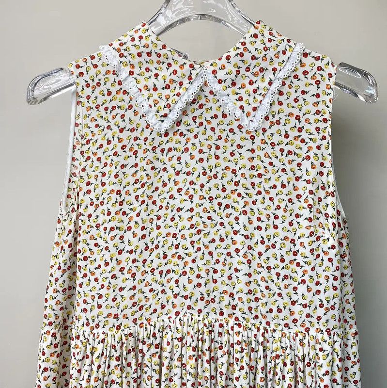 Miu Miu Miu Miu Yellow Cotton Dress for Women 0089 Size S / US 4 / IT 40 - 3 Thumbnail
