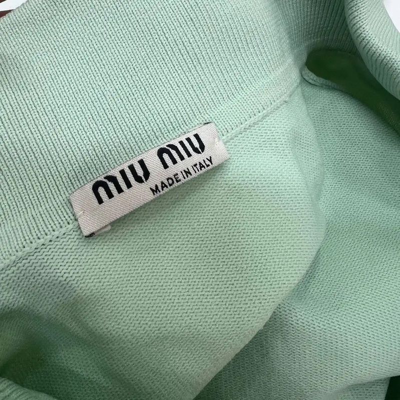 Miu Miu Miu Miu Green Nylon Women's T-shirt 0089 Size S / US 4 / IT 40 - 7 Thumbnail