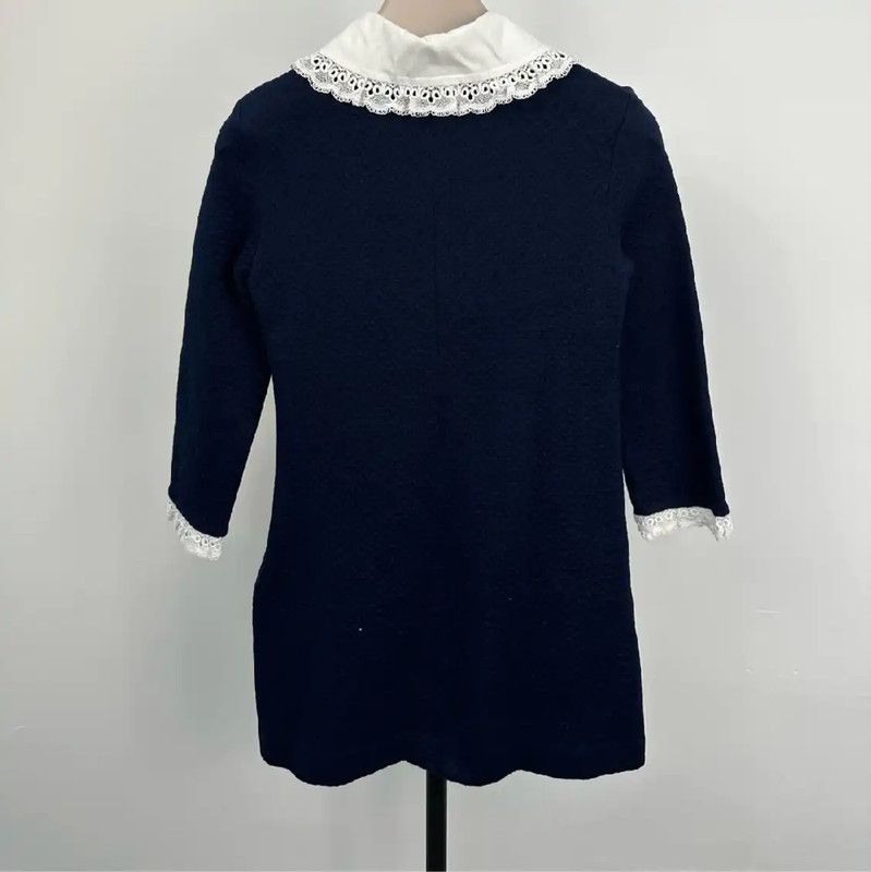 Miu Miu Miu Miu Navy Cotton Dress with Lace Details 0089 Size S / US 4 / IT 40 - 2 Thumbnail