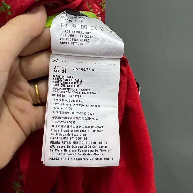 Miu Miu Miu Miu Summer Red Cotton Long Sleeve Dress 0089 Size ONE SIZE - 4 Thumbnail