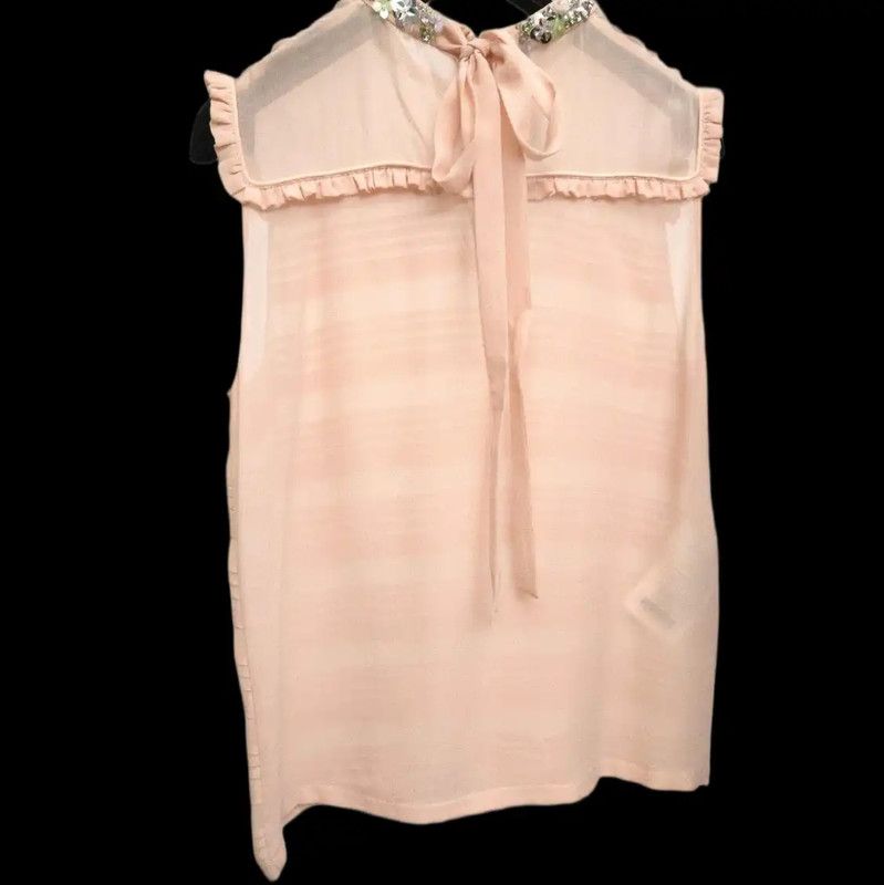 Miu Miu Miu Miu Summer Orange Silk Printed Top 0089 Size S / US 4 / IT 40 - 2 Thumbnail