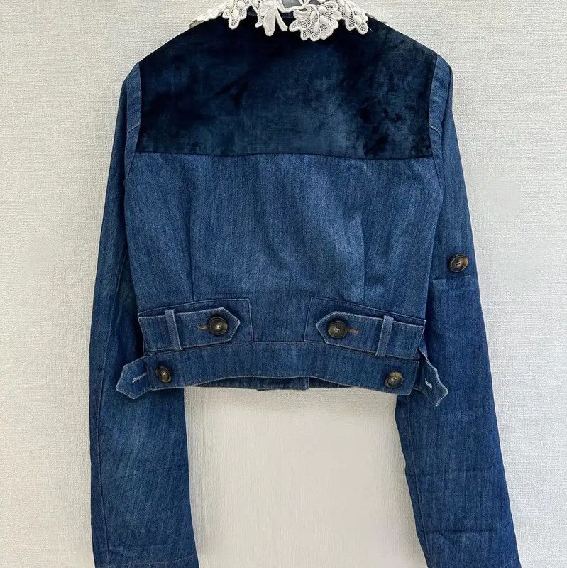 Miu Miu Miu Miu Blue Denim Embroidered Women’s Jacket 0089 Size S / US 4 / IT 40 - 2 Thumbnail
