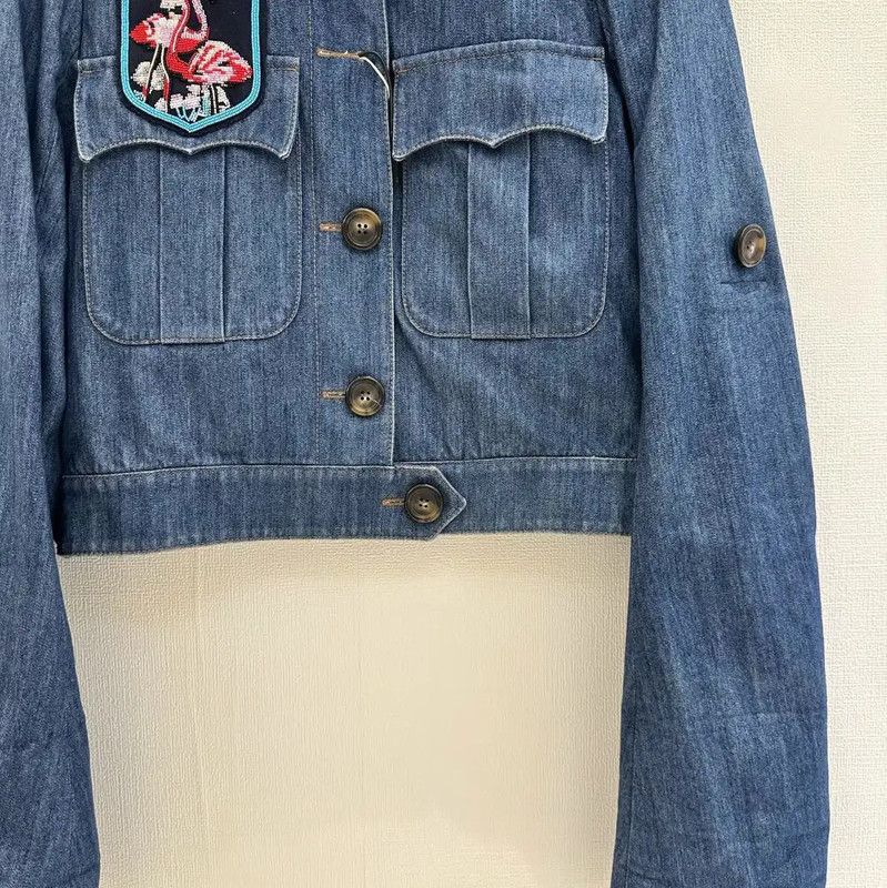 Miu Miu Miu Miu Blue Denim Embroidered Women’s Jacket 0089 Size S / US 4 / IT 40 - 4 Thumbnail