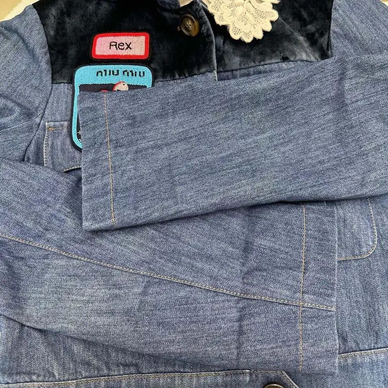 Miu Miu Miu Miu Blue Denim Embroidered Women’s Jacket 0089 Size S / US 4 / IT 40 - 5 Thumbnail