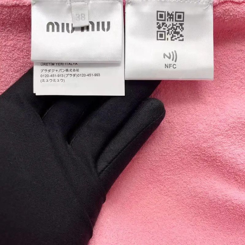 Miu Miu Miu Miu Pink Cotton Blend Skirt 0089 Size 23" - 4 Thumbnail