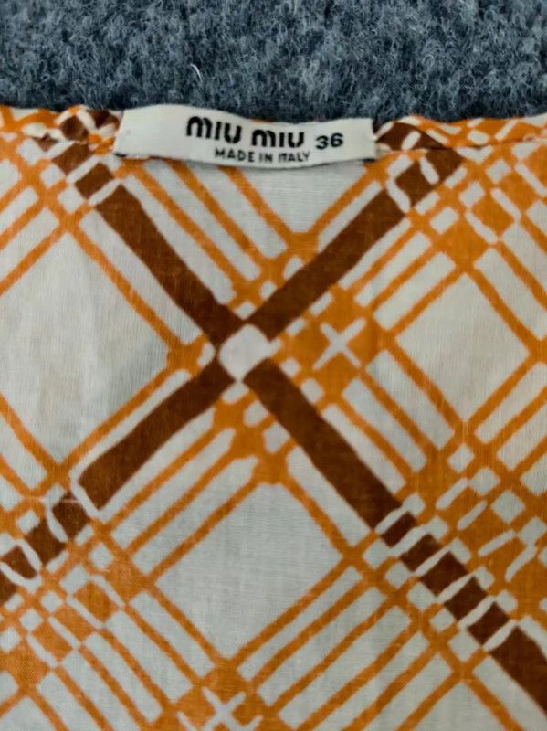 Miu Miu Miu Miu Yellow Cotton Dress for Women 0089 Size S / US 4 / IT 40 - 3 Thumbnail