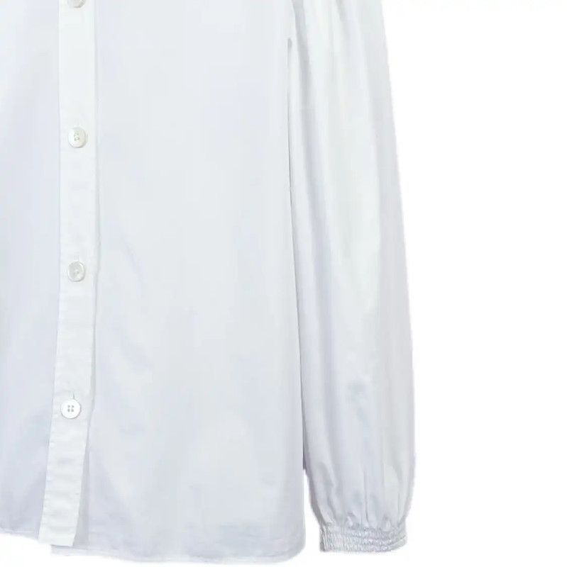 Miu Miu Miu Miu White Cotton Long Sleeve Shirt 0089 Size S / US 4 / IT 40 - 3 Thumbnail