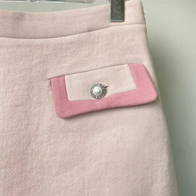 Miu Miu Miu Miu Pink Wool Women's Skirt 0089 Size 23" - 3 Thumbnail