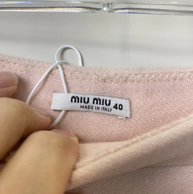 Miu Miu Miu Miu Pink Wool Women's Skirt 0089 Size 23" - 7 Thumbnail