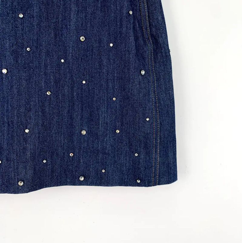 Miu Miu Miu Miu Denim Skirt with Decorative Elements 0089 Size 23" - 4 Thumbnail