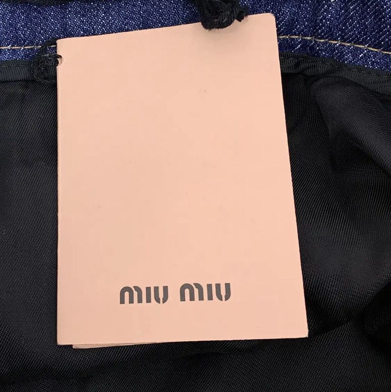 Miu Miu Miu Miu Denim Skirt with Decorative Elements 0089 Size 23" - 9 Thumbnail