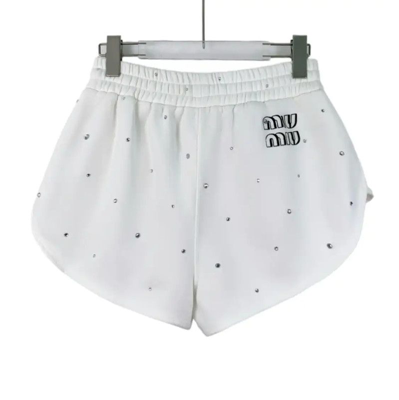 Miu Miu Miu Miu White Cotton Women's Shorts 0089 Size 23" - 2 Thumbnail