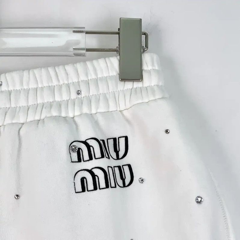 Miu Miu Miu Miu White Cotton Women's Shorts 0089 Size 23" - 5 Thumbnail