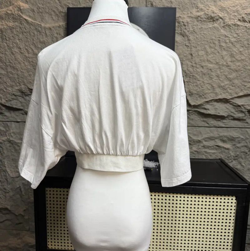Miu Miu Miu Miu White Cotton Cropped T-Shirt 0089 Size XXS / US 00 / IT 34 - 2 Thumbnail