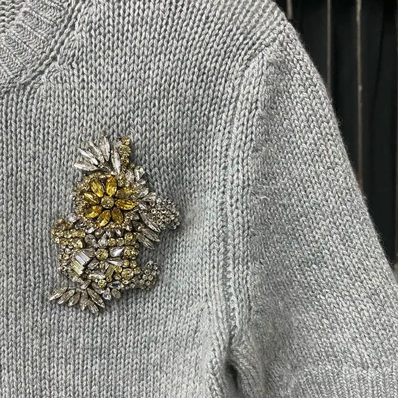 Miu Miu Miu Miu Gray Short Sleeve Pullover Sweater 0089 Size ONE SIZE - 5 Thumbnail