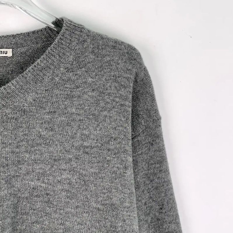 Miu Miu Miu Miu Grey Wool Pullover Sweater 0089 Size S / US 4 / IT 40 - 3 Thumbnail
