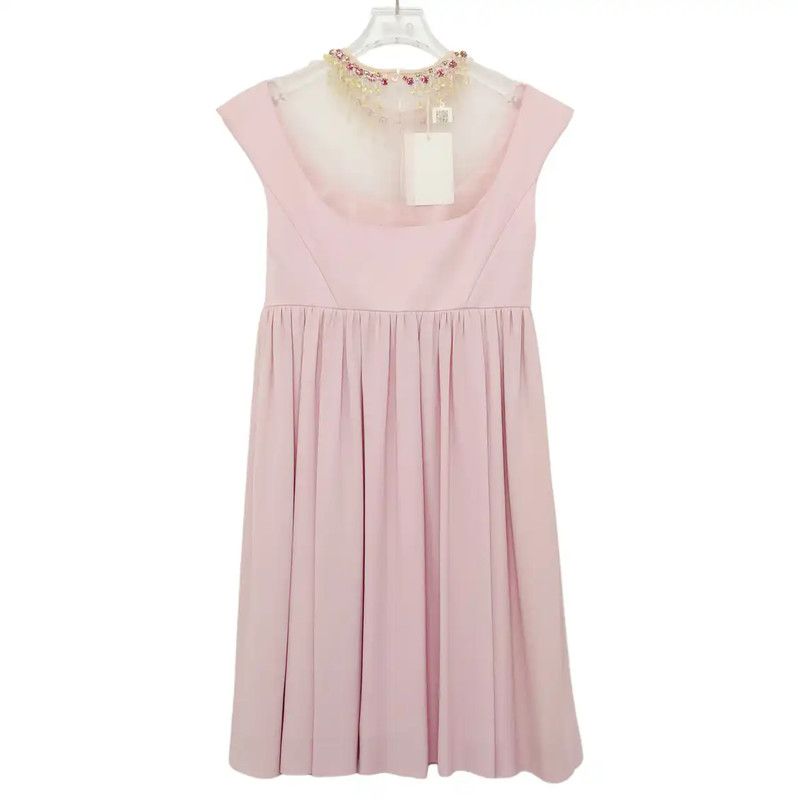 Miu Miu Miu Miu Summer Pink Embroidered Dress 0089 Size S / US 4 / IT 40 - 2 Thumbnail