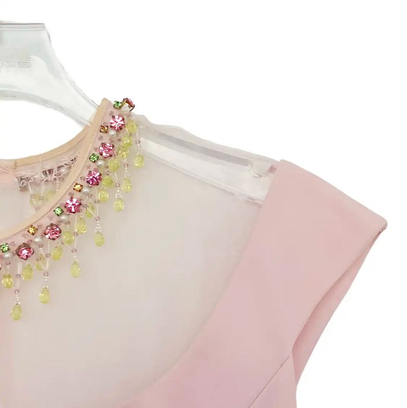 Miu Miu Miu Miu Summer Pink Embroidered Dress 0089 Size S / US 4 / IT 40 - 3 Thumbnail