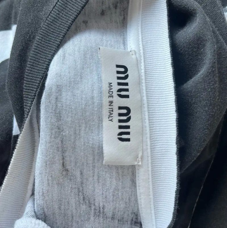 Miu Miu Miu Miu Black Cotton Women's T-Shirt 0089 Size M / US 6-8 / IT 42-44 - 3 Thumbnail