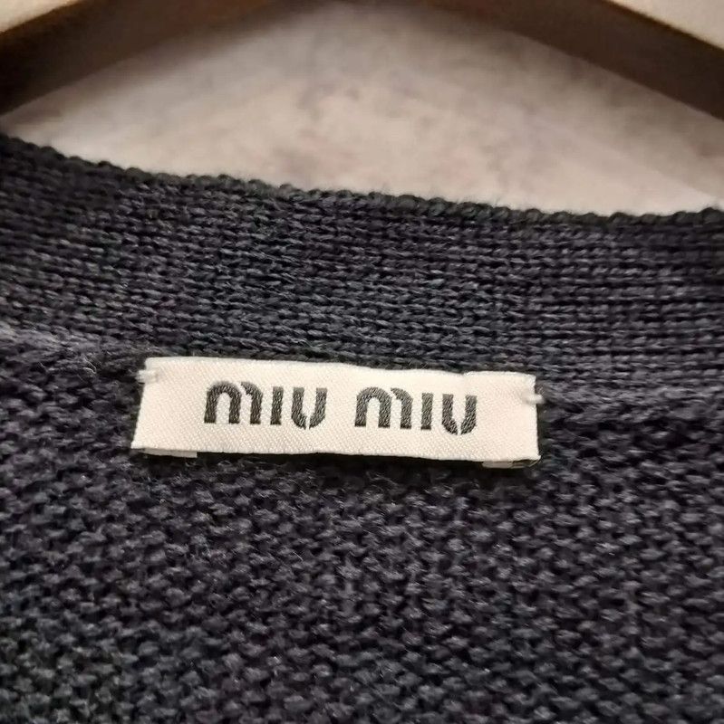 Miu Miu Miu Miu Black Long Sleeve Cardigan for Women 0089 Size L / US 10 / IT 46 - 4 Thumbnail
