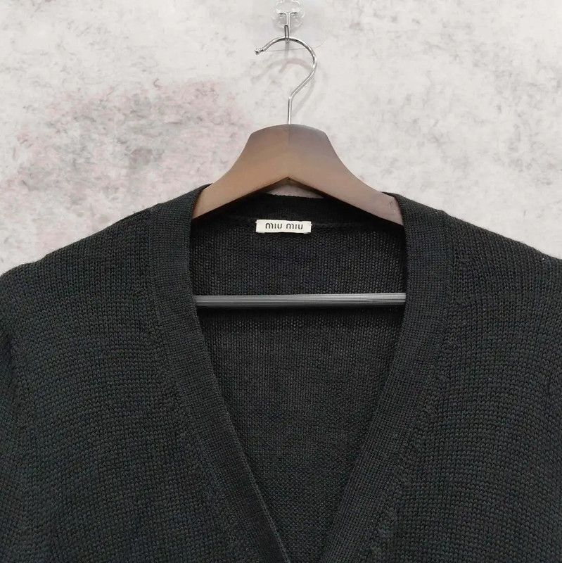 Miu Miu Miu Miu Black Long Sleeve Cardigan for Women 0089 Size L / US 10 / IT 46 - 3 Thumbnail